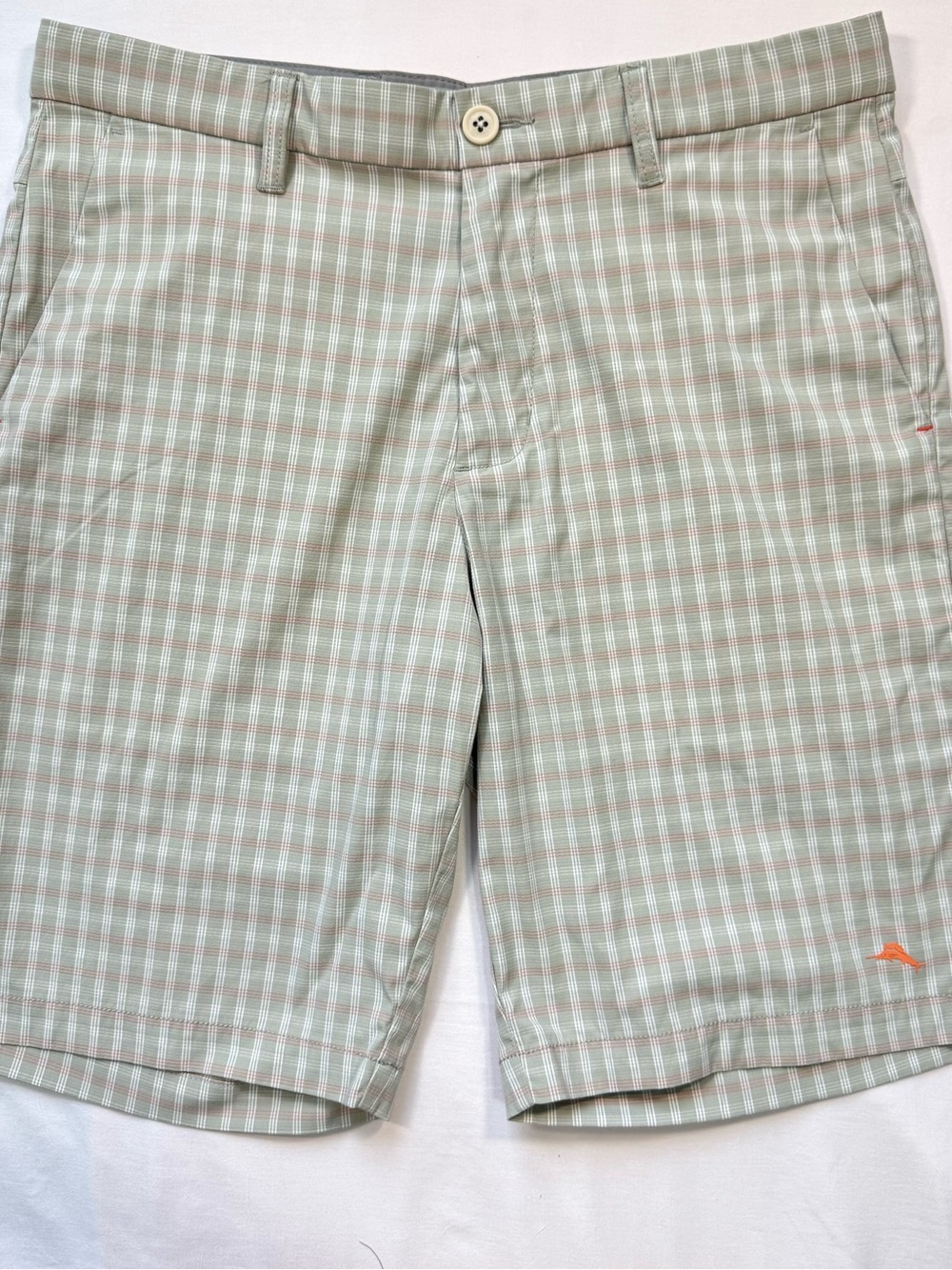 Tommy Bahama IslandZone About That Check Shorts Men’s 32 Khaki Sands Preppy Golf